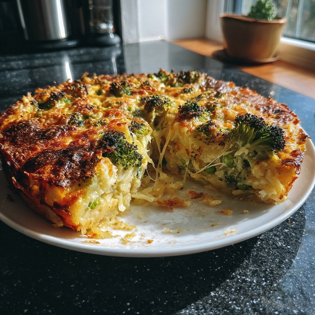 Nudelauflauf mit Brokkoli und Erbsen