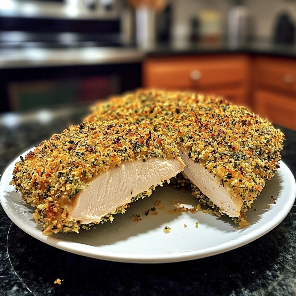 Hähnchenbrust mit Kräuterkruste