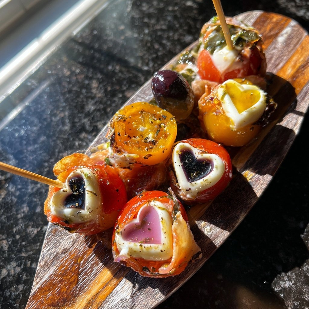 Antipasti mit Herzmotiven