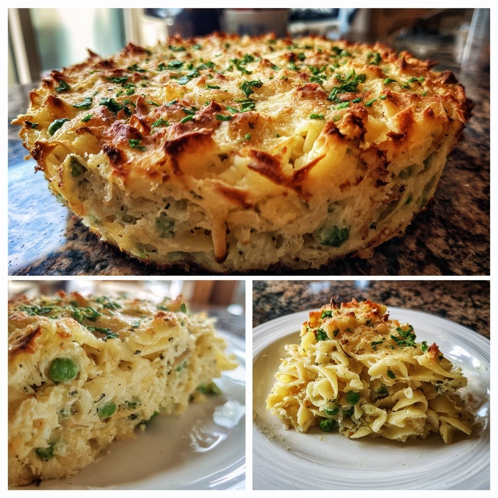 Nudelauflauf mit Erbsen