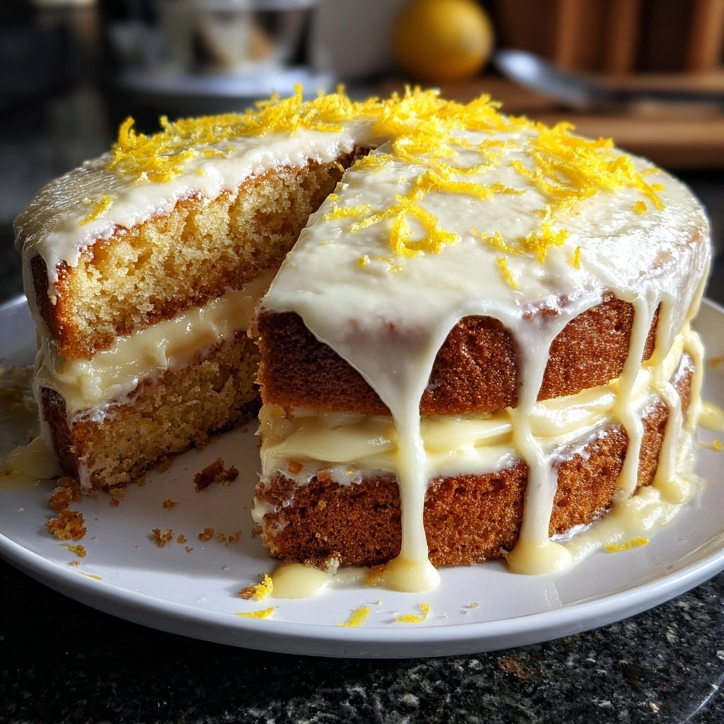 Geburtstagskuchen mit Zitronencreme