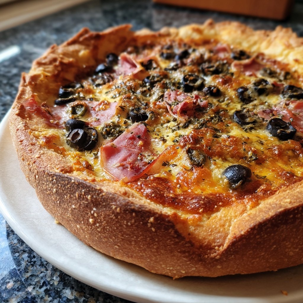 Pizza mit Oliven und Kapern