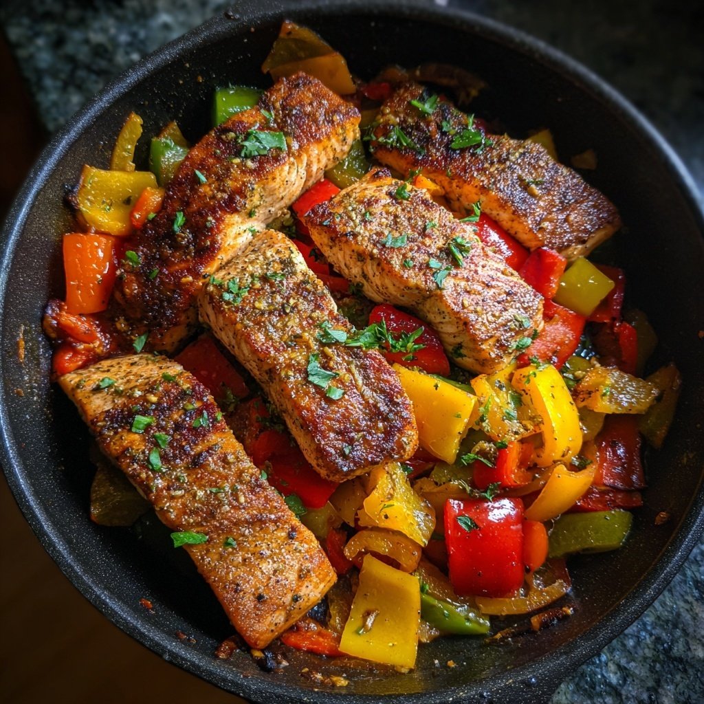 Kalorienarme Lachs Pfanne Mit Gemüse